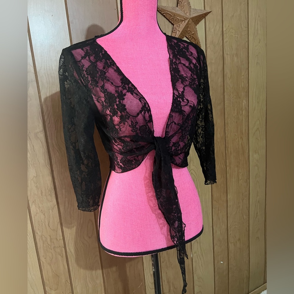 Black Lace Shawl Cover Worthington OS